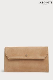 LK Bennett Brown Dora Leather Clutch Bag (247594) | $341