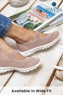 Różowe damskie buty w stylu Mary Jane Pavers z elastyczną cholewką, na szeroką stopę (247730) | 180 zł