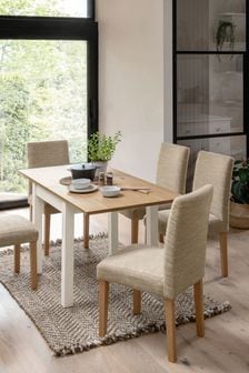Classic Cream Malvern Oak Effect 4 to 6 Seater Extending Dining Table (247919) | €305