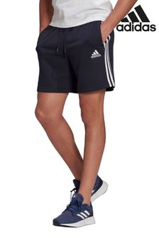adidas Navy French Terry 3-Stripes Shorts (248119) | $43