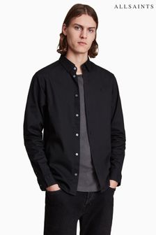 שחור - חולצה עם שרוולים ארוכים של AllSaints דגם Hawthorne (249698) | ‏396 ₪