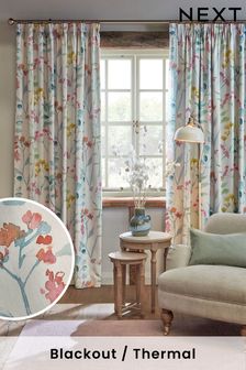 Multi Isla Floral Print Pencil Pleat Blackout/Thermal Curtains (250006) | AED220 - AED485