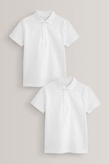  (250111) | NT$310 - NT$490 白色 - 棉質學生Polo衫 (3-16歲)