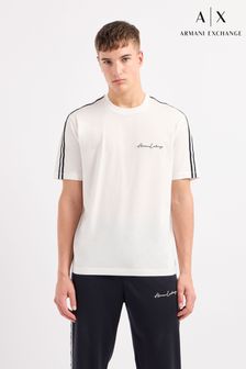 Armani Exchange Stripe Tape Sleeve Script Logo T-Shirt (250312) | ₪ 377