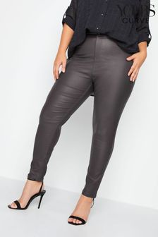 Yours Curve Grey Coated AVA Trousers (250356) | 97 zł