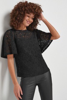 Haut en dentelle à manches ange