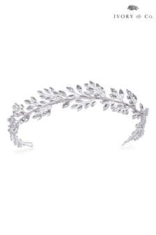 Ivory & Co Silver Utopia Leafy Crystal Headband (251000) | ₪ 303