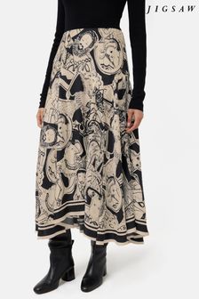 Jigsaw Kings and Queens Silk Black Skirt (251357) | €159
