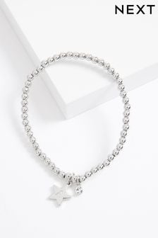Silver Tone Initial Star Beaded Bracelet (251818) | ₪ 26
