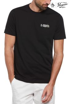 Negro - Camiseta con logo dividido apilado de Original Penguin (253025) | 42 €