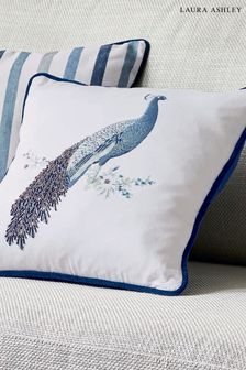 Laura Ashley Midnight Blue Square Peacock Cushion (253945) | 80 €