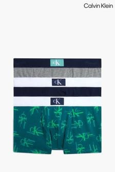 Komplet 3 zelenih otroških spodnjic z monogramom Calvin Klein (254116) | €20