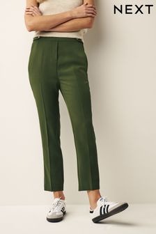 綠色 - 訂製款背面鬆緊直筒長褲 (254518) | NT$970