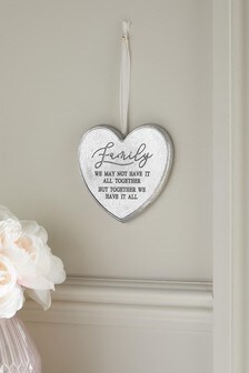 Family Quote Heart Hanging Decoration (255100) | $9