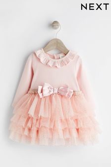 Pink Baby Glitter Tutu Long Sleeve Dress (0mths-2yrs) (255599) | OMR11 - OMR12