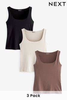 Mineral Square Neck Vests 3 Pack (255994) | TRY 746