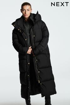 Black Longline Hooded Padded Coat (256043) | €78