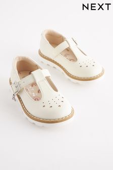 White Wide Fit (G) T-Bar Shoes (256150) | HK$175 - HK$192