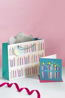 Teal Blue Candle Gift Bag and Card Set (256230) | €4