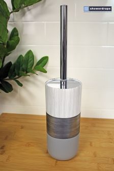 Showerdrape Silver Luxe Resin Toilet Brush Holder (256263) | $55