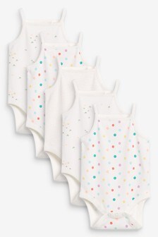 Fluro Mini Print Baby 5 Pack Vest Bodysuits (0mths-3yrs) (257764) | 10 € - 11 €