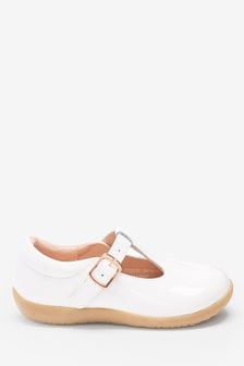 Ivory Leather Bridesmaid Collection Standard Fit (F) Little Luxe™ T-Bar Shoes (257887) | €13 - €16