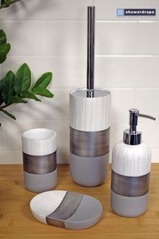 Showerdrape Silver Set of 4 Bathroom Accessory Set (258415) | SGD 110