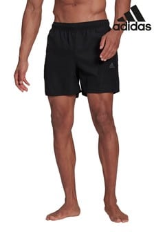 adidas Black Colourblock 3-Stripes Swim Shorts (258969) | $80