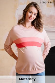 Розовый свитер для беременных в стиле колор блок для кормления грудью Seraphine (259250) | €36