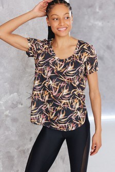 Haut de sport manches courtes avec col en V