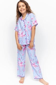 Minijammies Blue Flamingo Print Short Sleeve Pyjamas Set (260027) | 124 QAR