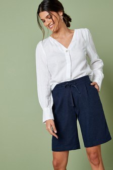 Bermuda en lin mélangé