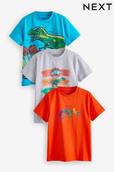 Multicolor con diseño de dinosaurios - Pack de 3 camisetas con estampado gráfico (3-16años) (260242) | 26 € - 35 €
