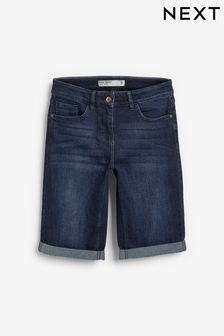 Dark Blue Denim Knee Shorts (260284) | $30