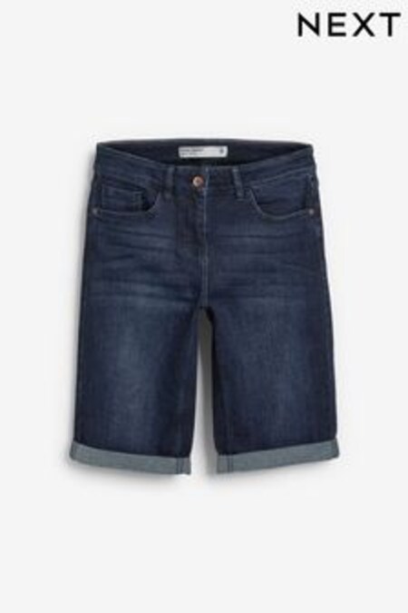Dark Blue Denim Knee Shorts (260284) | kr262