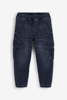 Denim Inky Blue Loose Fit Cargo Trousers (3-16yrs) (260385) | €20 - €26
