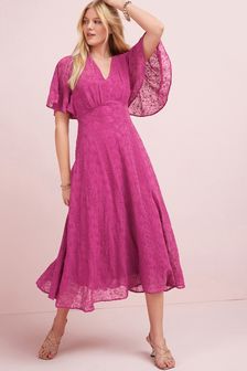 Pink Embroidered Midi Dress (260726) | 25 BD