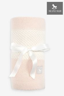 The Little Tailor Pink Textured Stripe Baby Shawl Blanket (260742) | CA$95