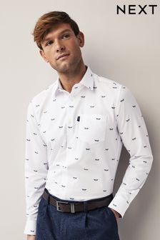 White/Blue Dragonfly Regular Fit Easy Iron Button Down Oxford Shirt (260887) | €29