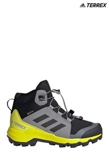 adidas Grey/Yellow Terrex Mid Gore-Tex Hiking Shoes
