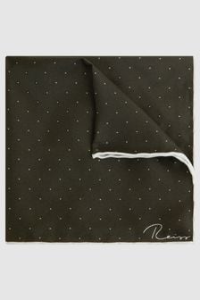 Verde oscuro - Pañuelo de bolsillo de seda con diseño de puntitos Liam de Reiss (261169) | 55 €