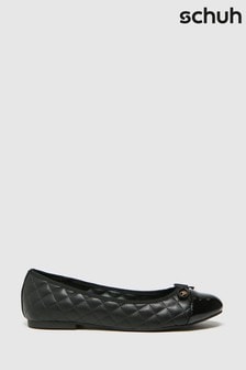 Schuh Black Luna Quilted Ballerina Shoes (262270) | SGD 35