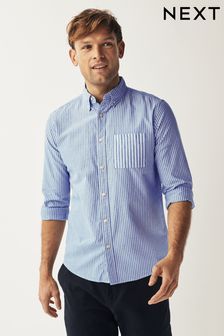 Blue/White Mix Stripe Stripe Long Sleeve Shirt (262437) | 165 SAR