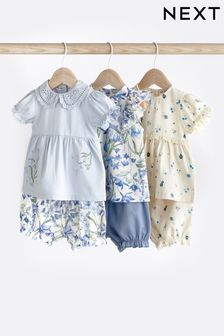 Blue Floral Baby 6 Piece T-Shirt and Shorts Set (262584) | 134 QAR - 144 QAR