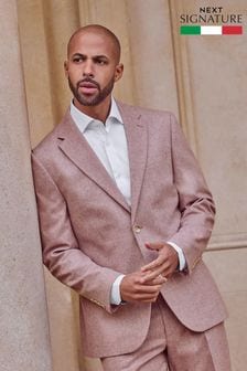 Pink Regular Fit Nova Fides Italian Wool Blend Suit (262649) | €146