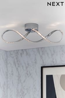 Silver Arya Twist Flush Ceiling Light (263668) | €119