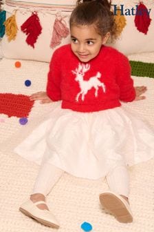 Красное платье-джемпер с рождественским принтом оленей Hatley (263727) | €32