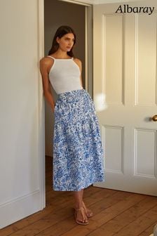 Albaray Blue Painted Meadow Organic Cotton Cotton Skirt (263836) | 280 zł