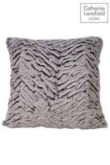 Catherine Lansfield Grey Wolf Faux Fur Cushion (263997) | AED89