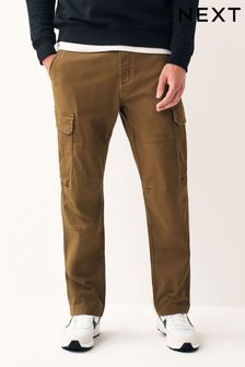 Tan Brown Straight Cotton Stretch Cargo Trousers (263998) | 39 €